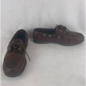Timberland Brown Leather Men's Boat Shoes‎ 10.5 Nautical classic 2 hole